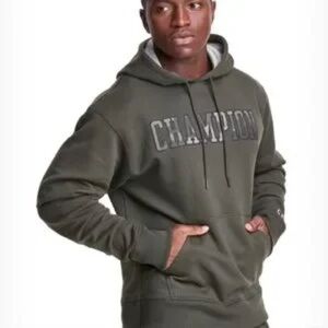 Mens Champion Hoodie Army Green / Camo. S